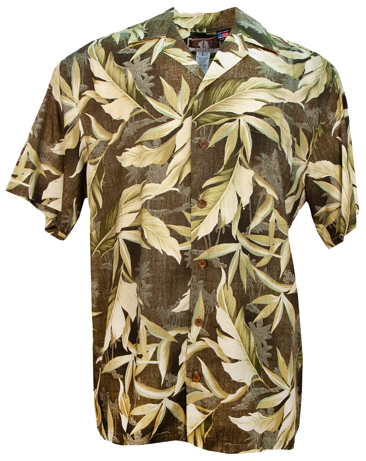 Kalani Mens Hawaiian Shirt in Charcoal