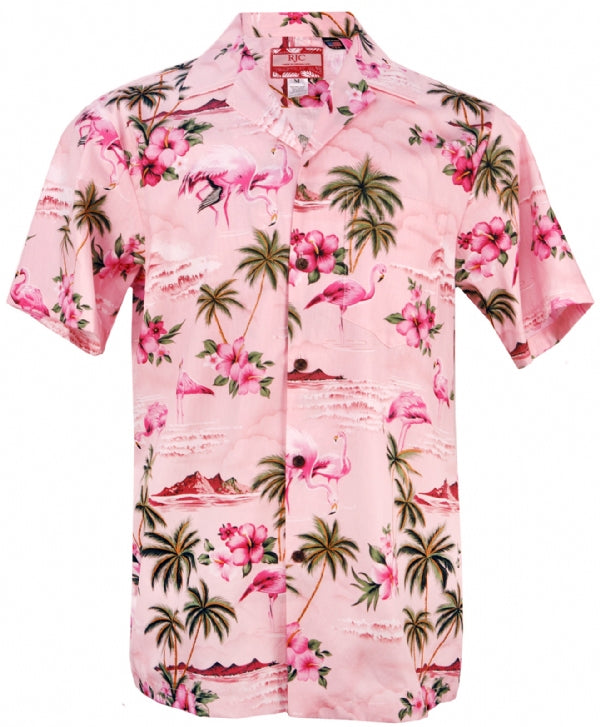 Pink Flamingo Hawaiian Shirt, Flamingo Hawaii Aloha Short Sleeve Size S-5XL