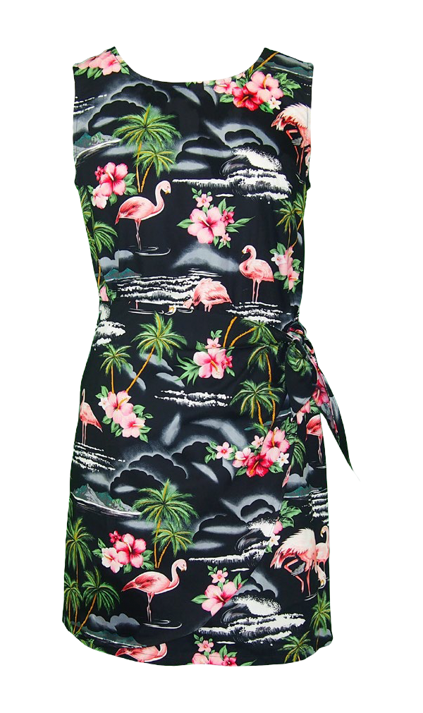 Tropical Flamingos Wrap Dress