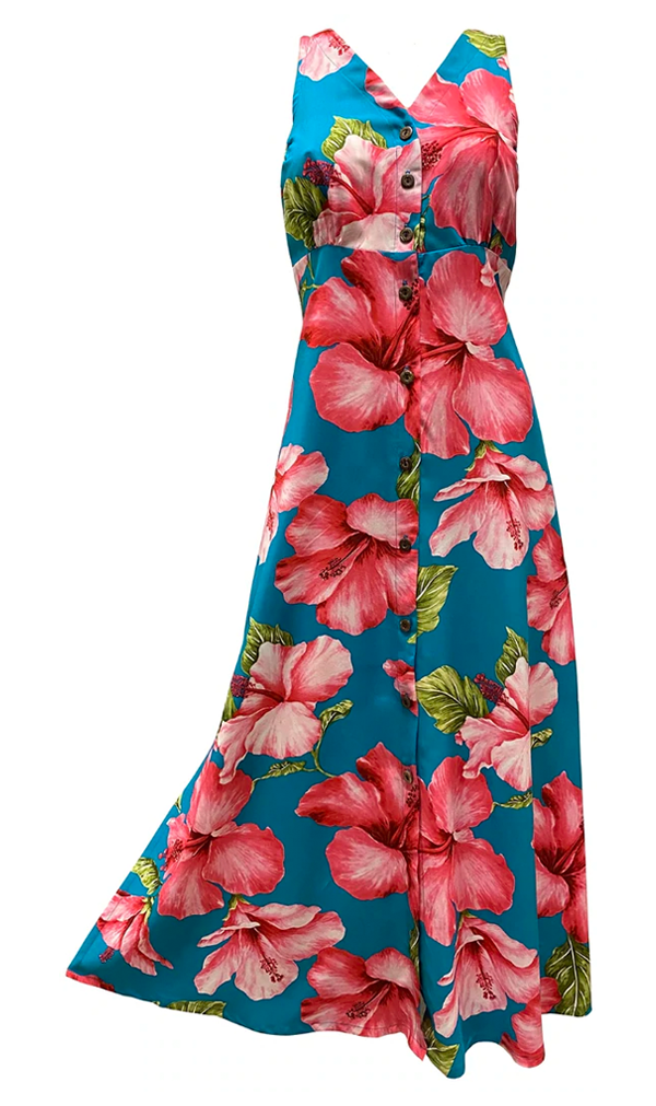 Long hawaiian 2025 print dresses