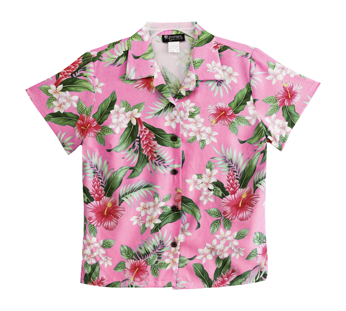Pink hawaiian shirt deals womens