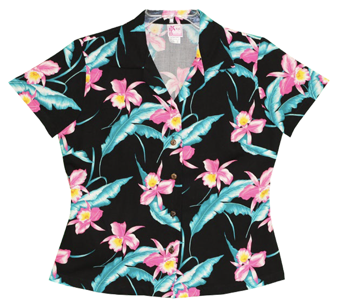 Black hawaiian shirt womens deals