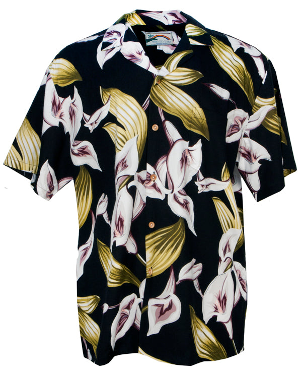 Calla Lily Mens Shirt in Black
