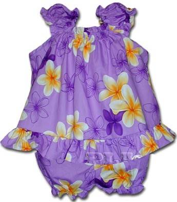 Plumeria Power Girls Tropical Cabana Set Purple