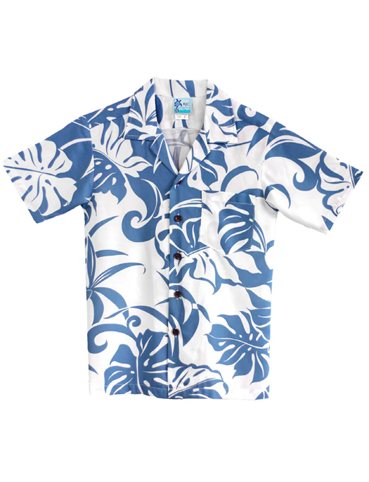 Island Life Boys Tropical Hawaiian Aloha Shirt in Blue