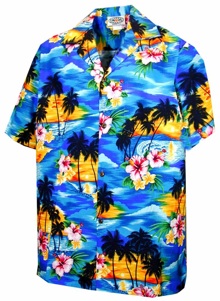 Tropical Paradise Boys Hawaiian Shirt in Blue