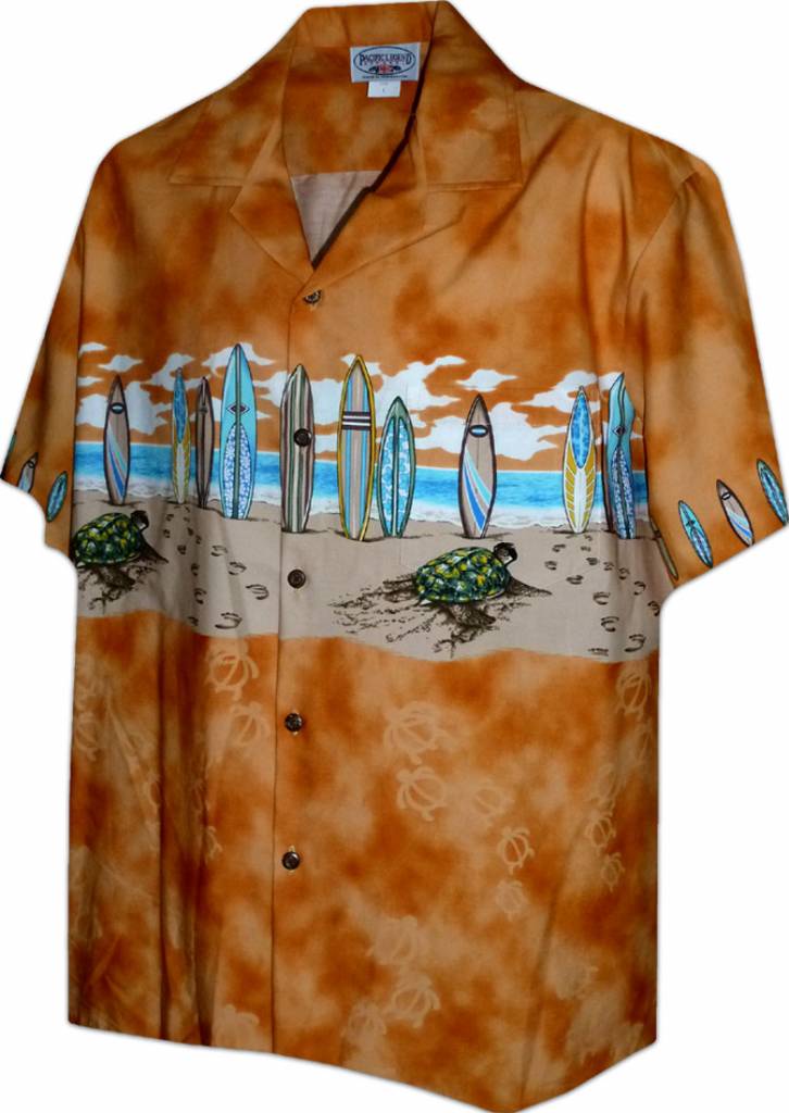 Boards on the Beach Boys Hawaiian Shirt in Orange