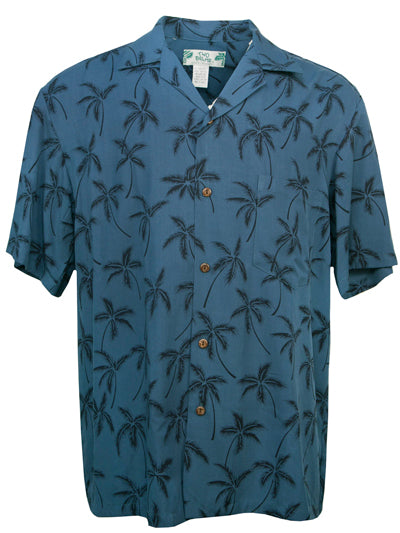 Palm Trees Mens Shirt in Blue
