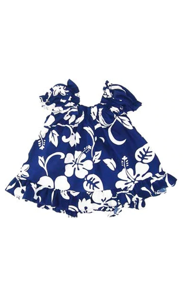 Hibiscus Paradise Infant Toddler Top with Bloomers in Royal