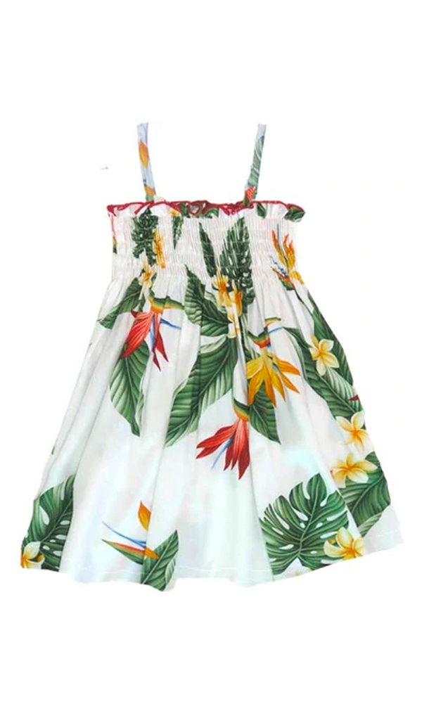 Plumeria Girl's Hawaiian Smock Dress