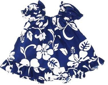Hibiscus Paradise Infant Toddler Top with Bloomers in Royal