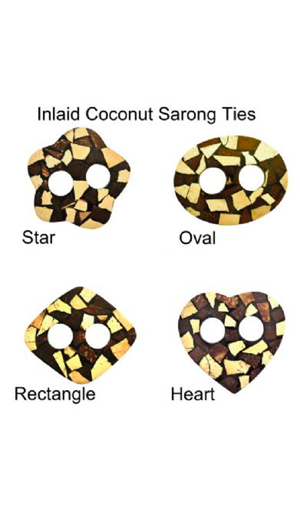 Inlaid Coconut Resin Sarong Ties