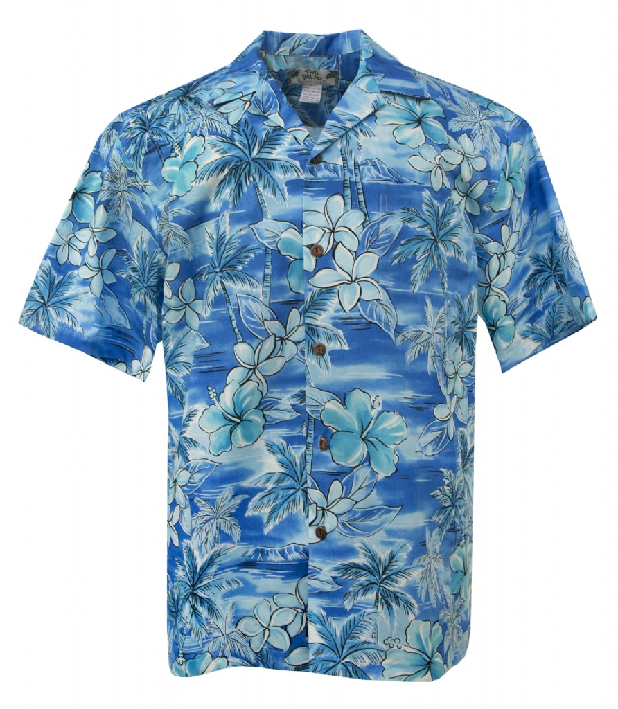 Two Palms Lanikai Mens Hawaiian Aloha Shirt in Blue – Paradise Clothing Co