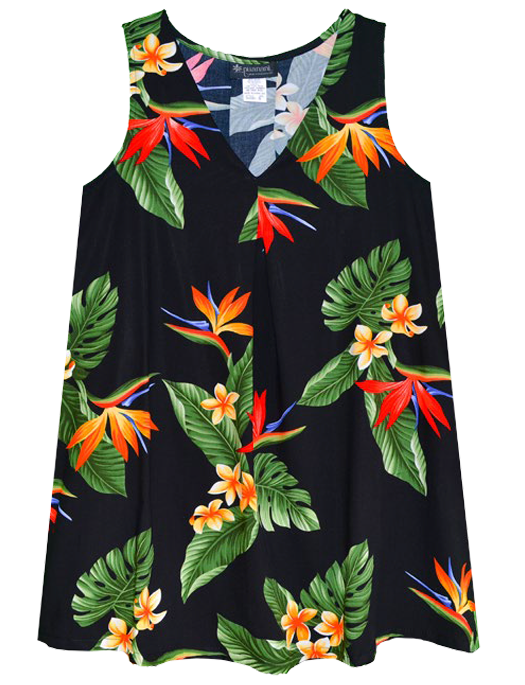 BOP Plumeria Ladies Inverted Pleat V-Neck Top in Black